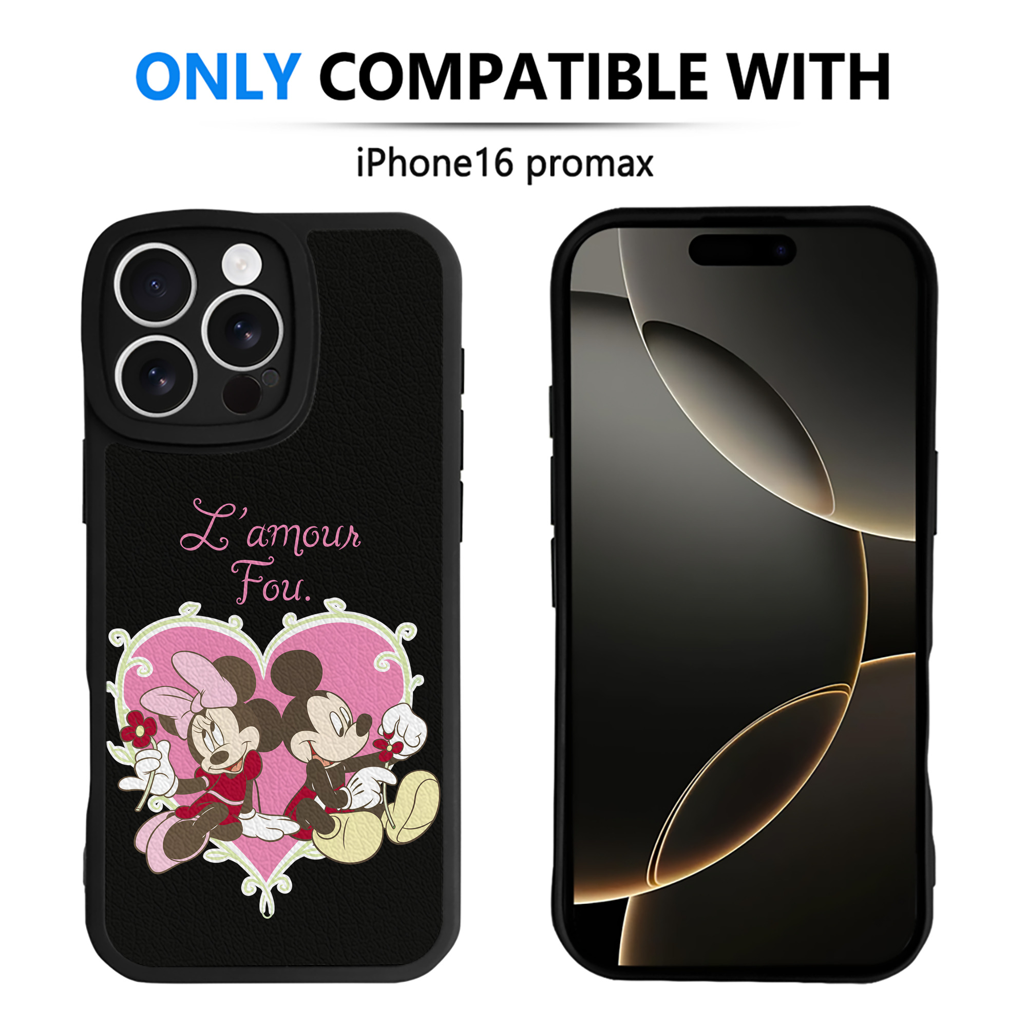 （画像用） ミッキーマウス Mickey Mouse 【iPhone 16シリーズ対応】シリコンスマホケース（レザー調） 材質：シリコン